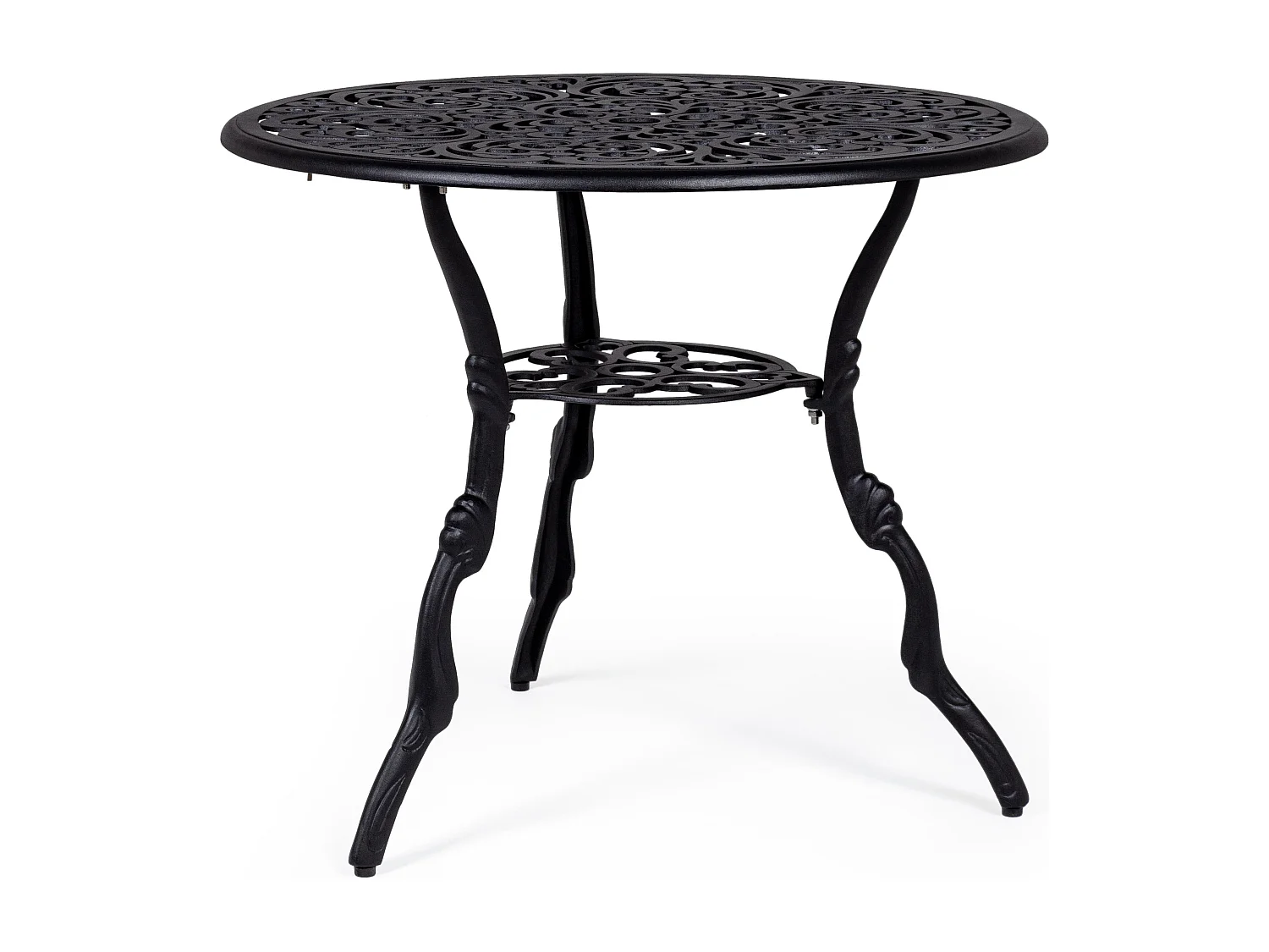 Table de jardin aluminium moulée anthracite Vikola 80cm