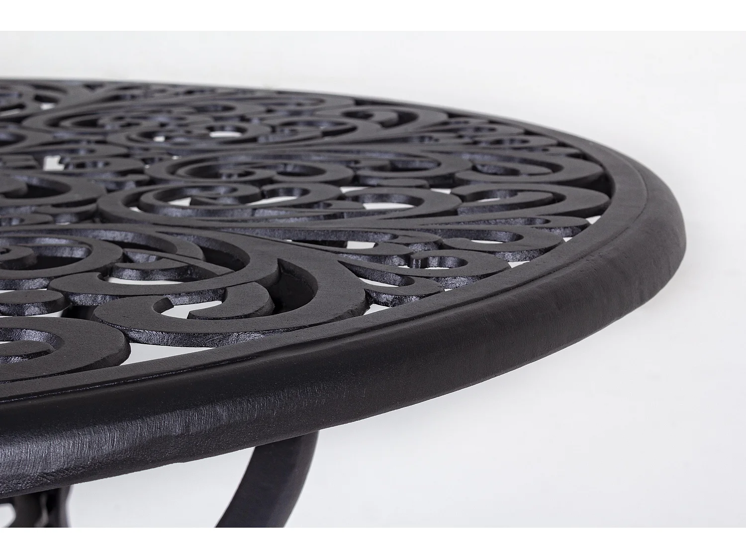 Table de jardin aluminium moulée anthracite Vikola 80cm