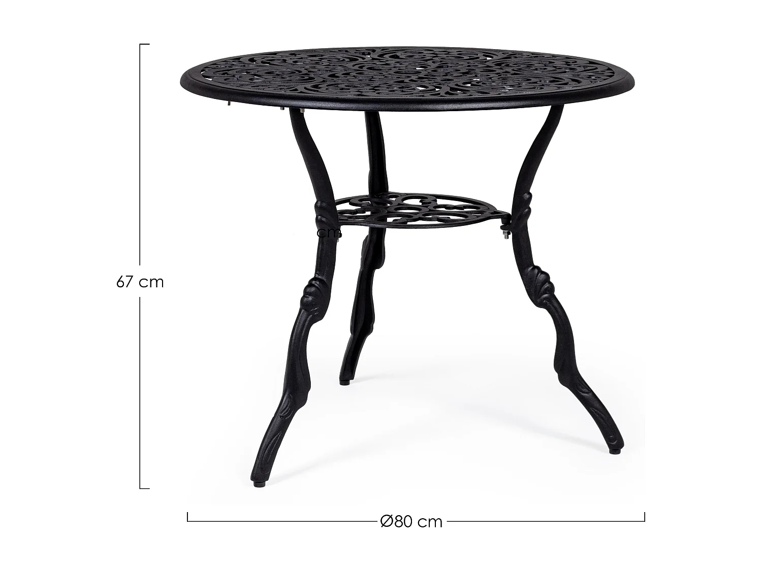 Table de jardin aluminium moulée anthracite Vikola 80cm