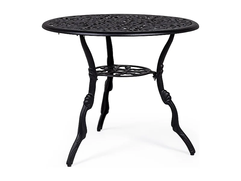 Table de jardin aluminium moulée anthracite Vikola 80cm