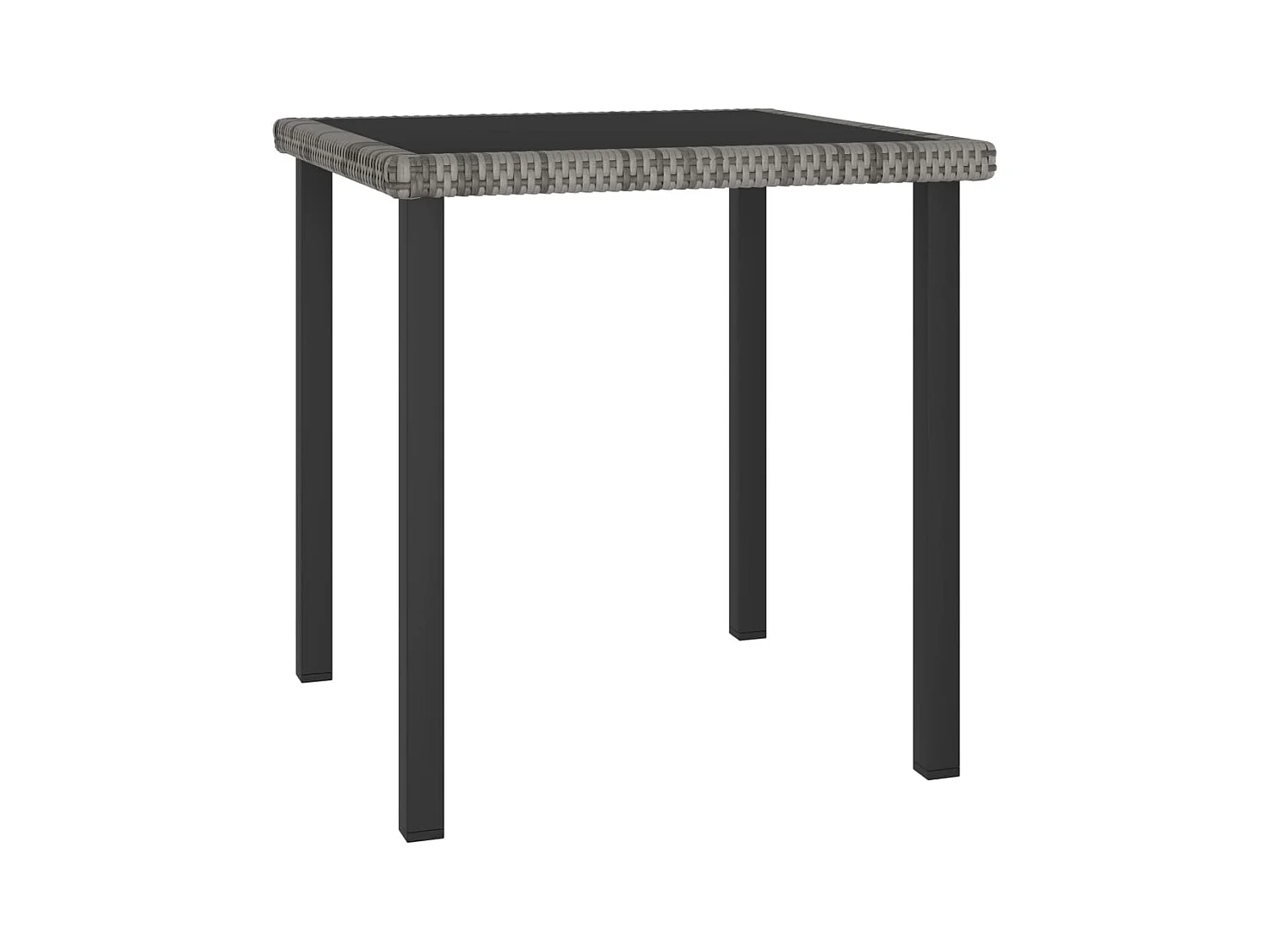 Table à dîner de jardin Gris 70x70x73 Résine tressée