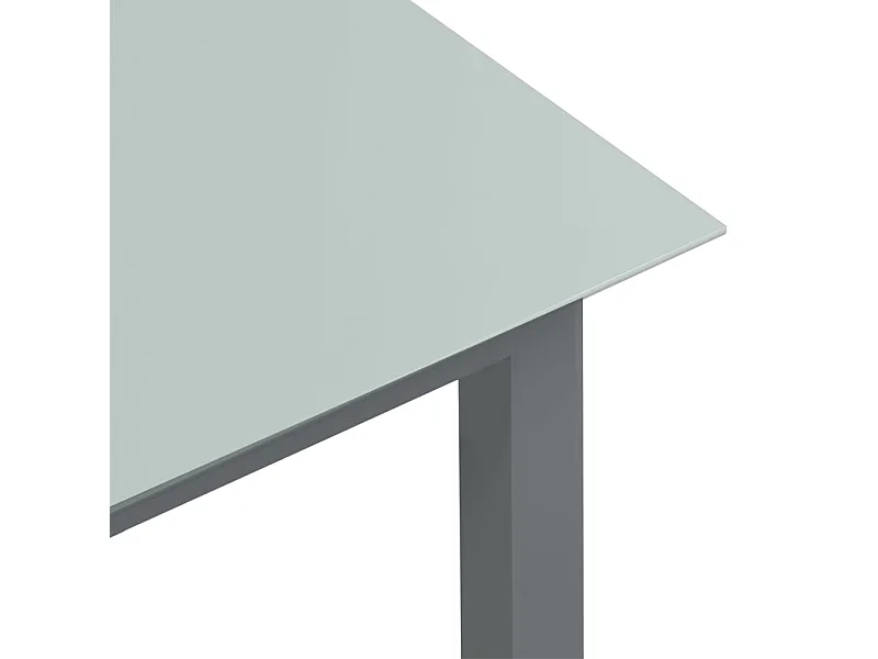Table de jardin Gris clair 190x90x74 Aluminium et verre