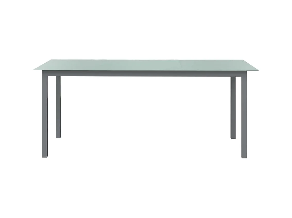 Table de jardin Gris clair 190x90x74 Aluminium et verre
