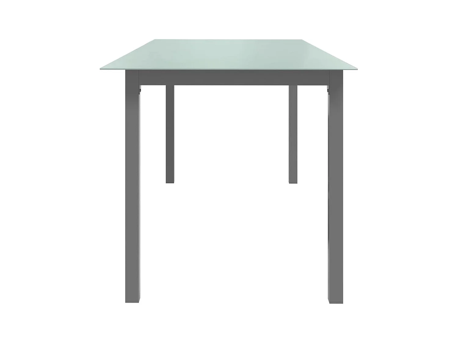Table de jardin Gris clair 190x90x74 Aluminium et verre