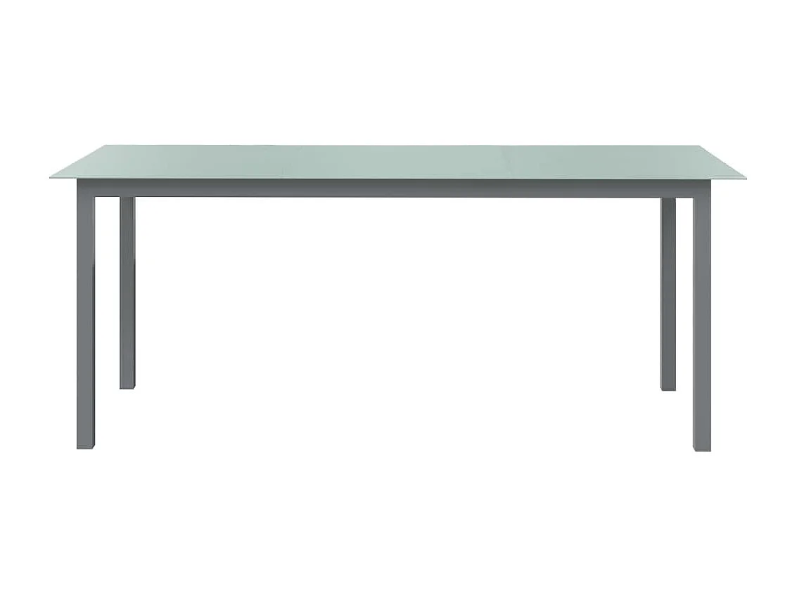 Table de jardin Gris clair 190x90x74 Aluminium et verre