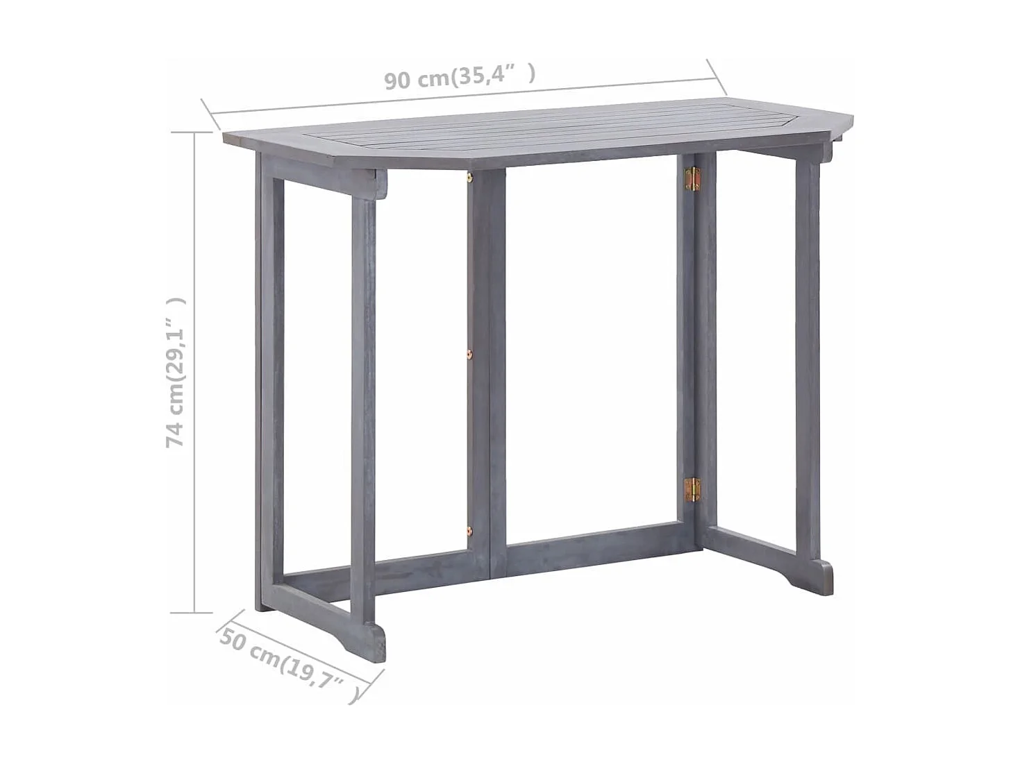 Table pliable de balcon 90x50x74 Bois d'acacia massif