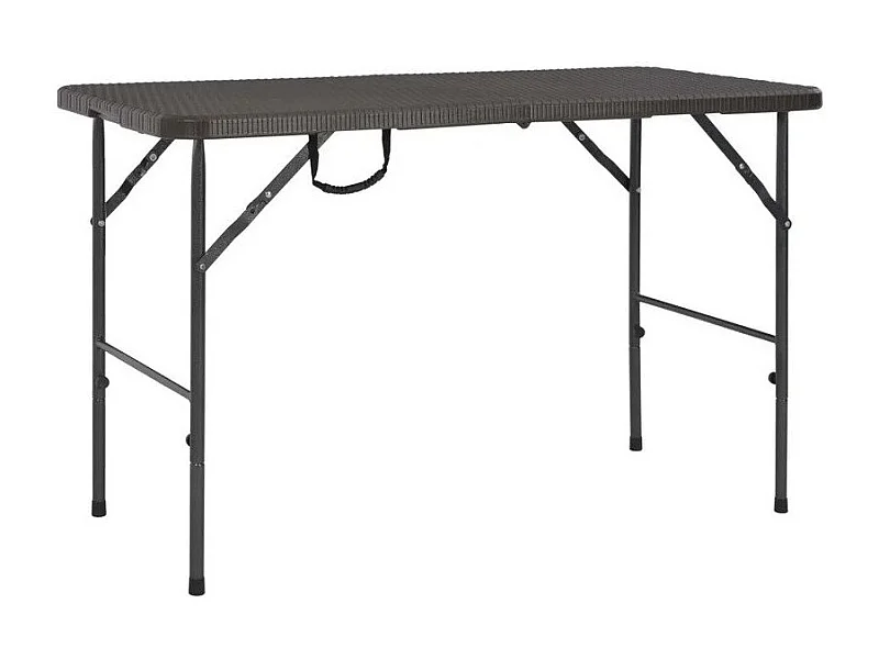 Table de jardin pliable polyéthylène blanc et pieds métal Nesly 2