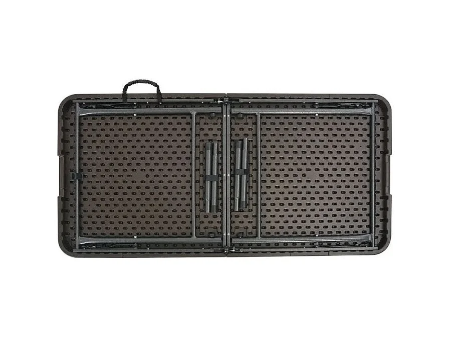 Table de jardin pliable polyéthylène blanc et pieds métal Nesly 2