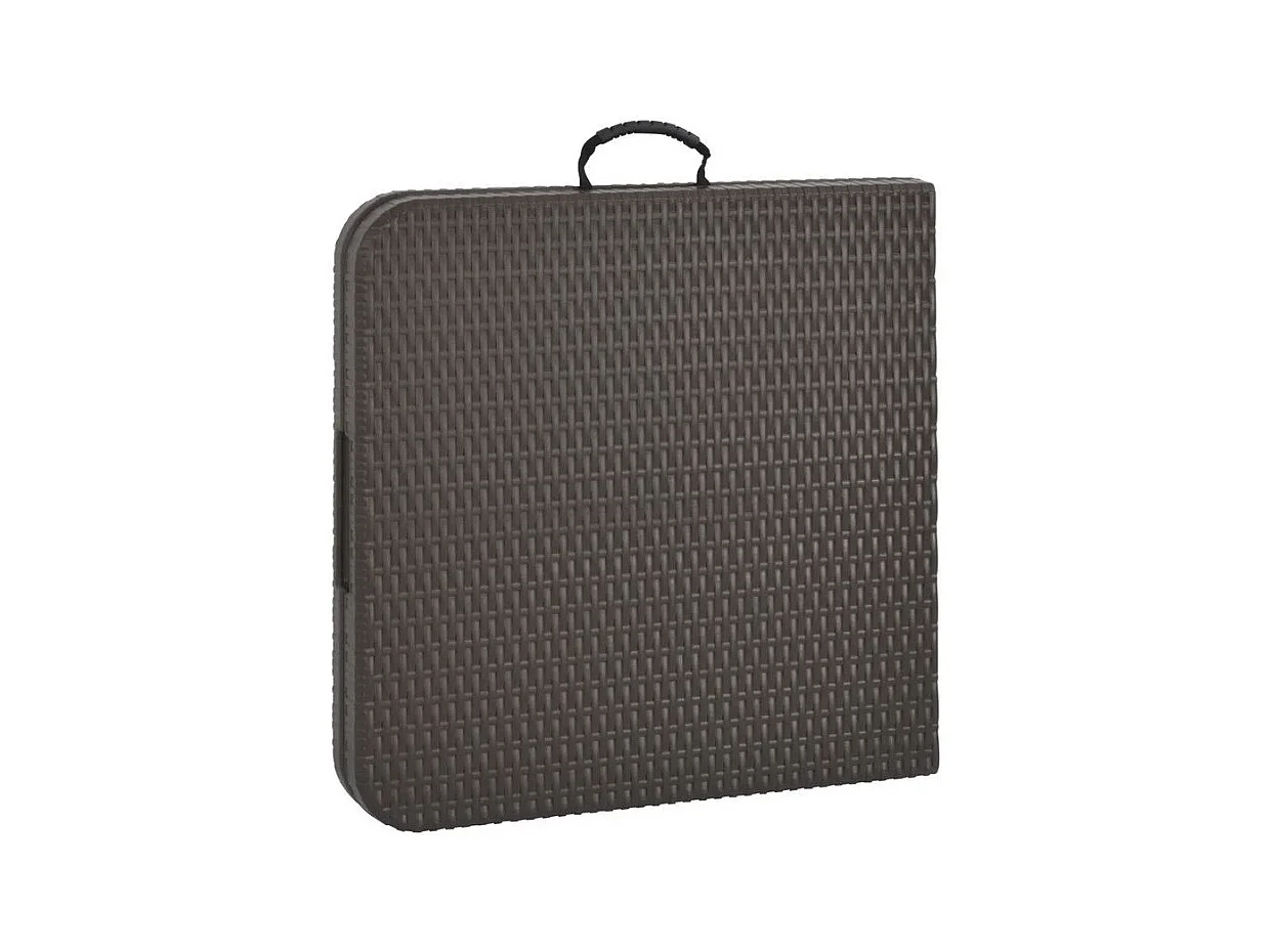 Table de jardin pliable polyéthylène blanc et pieds métal Nesly 2