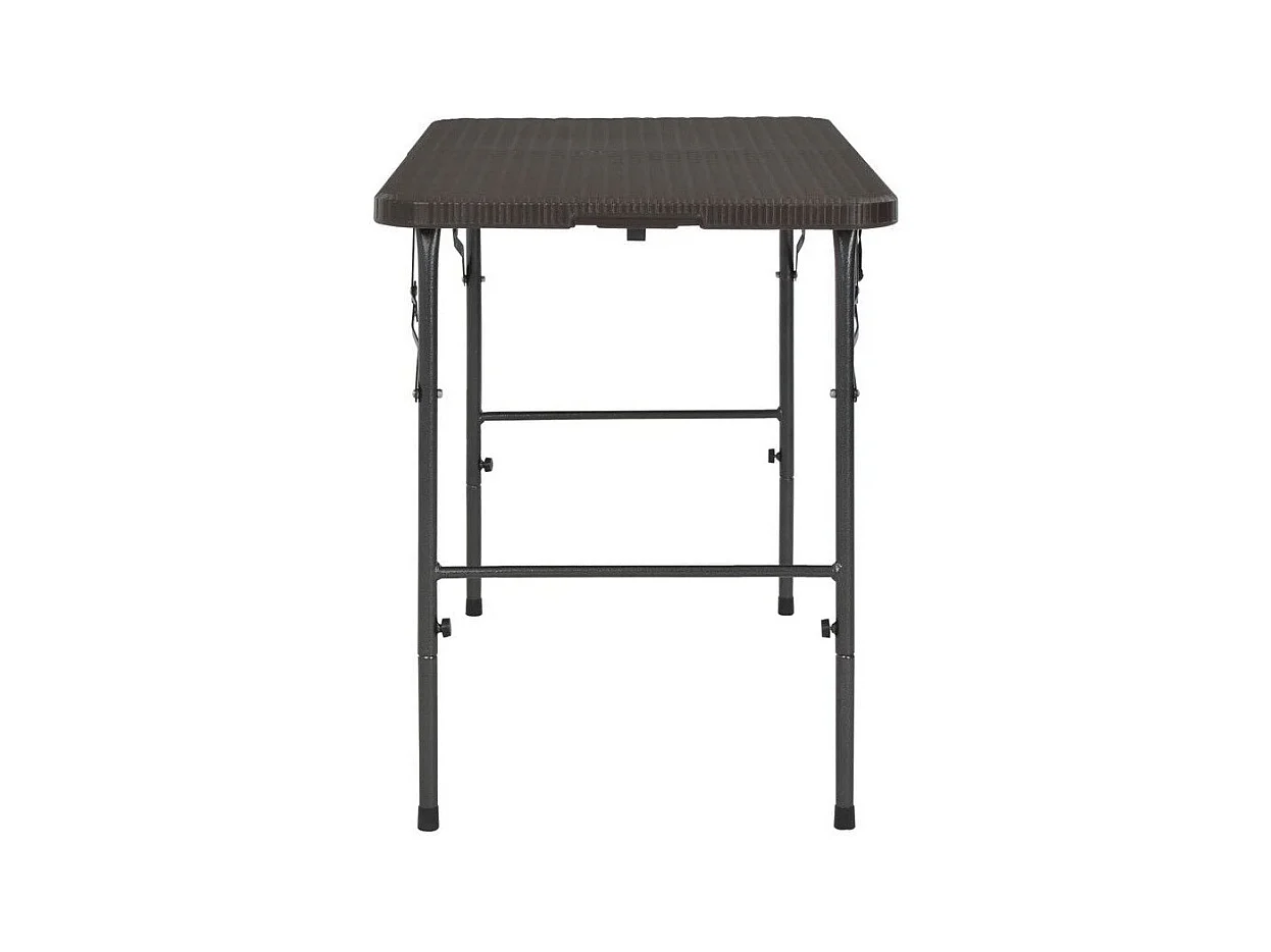 Table de jardin pliable polyéthylène blanc et pieds métal Nesly 2