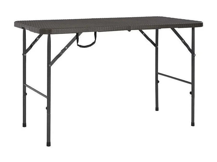Table de jardin pliable polyéthylène blanc et pieds métal Nesly 2