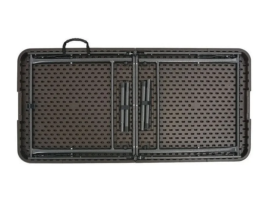 Table de jardin pliable polyéthylène blanc et pieds métal Nesly 2