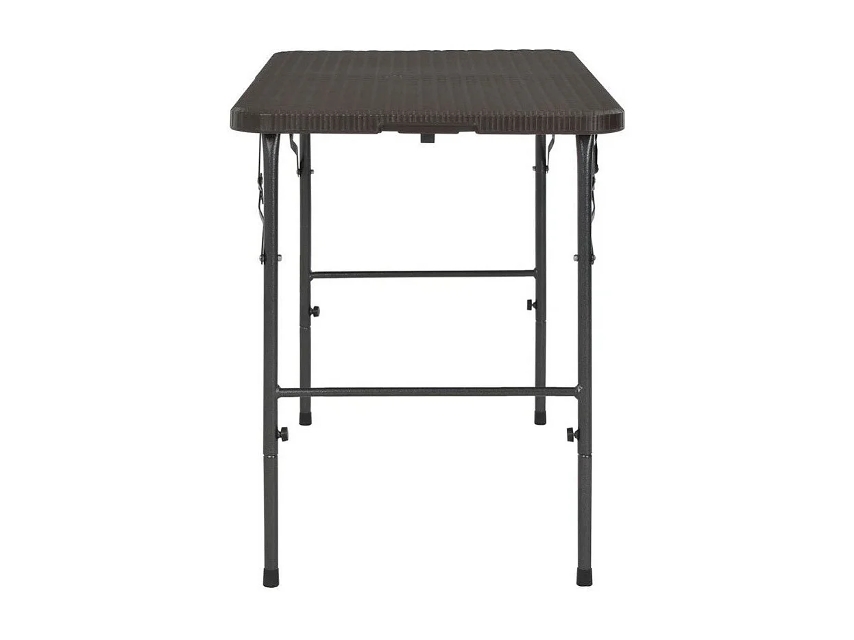 Table de jardin pliable polyéthylène blanc et pieds métal Nesly 2