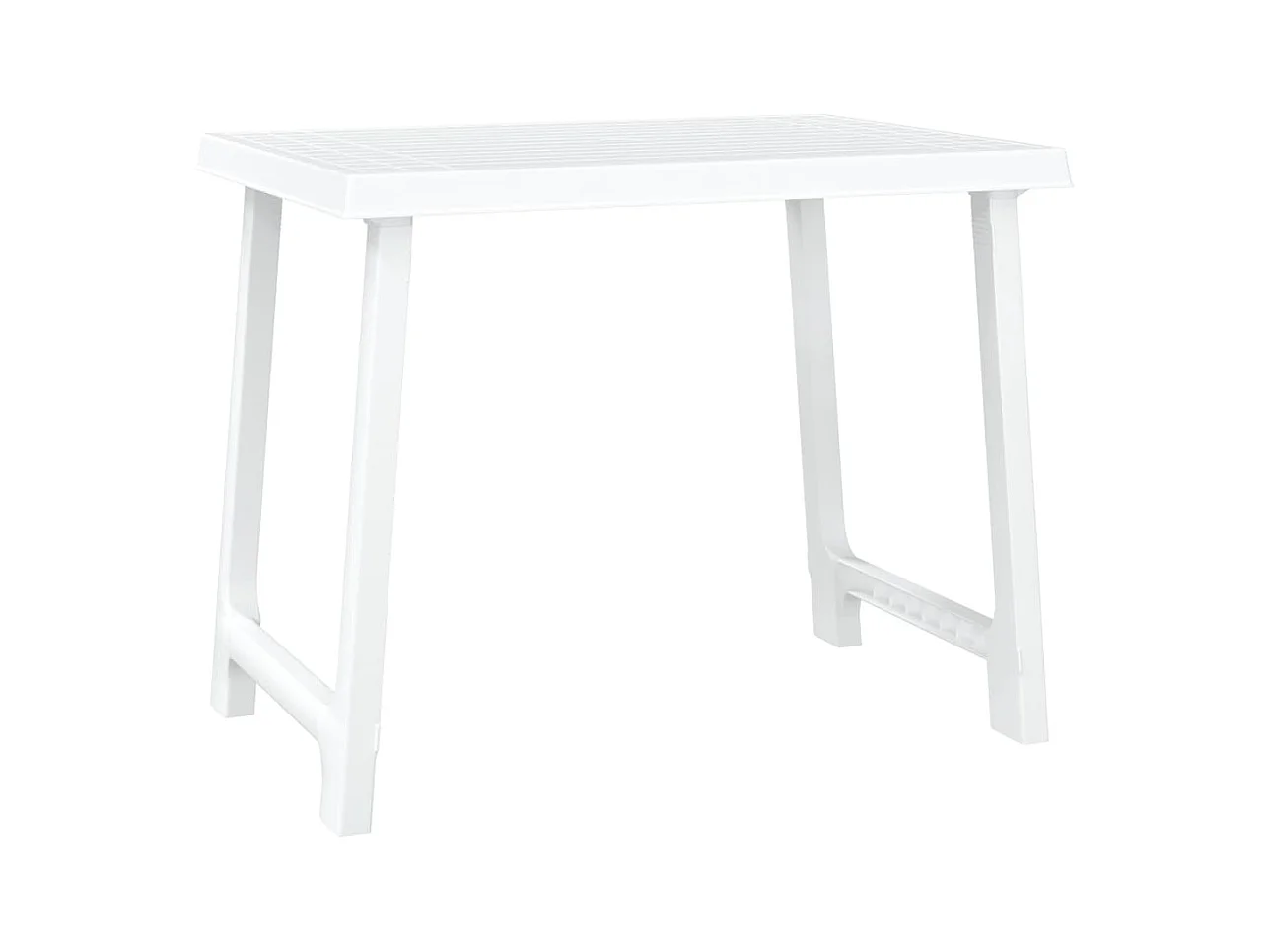 Table de camping blanc 79x56x64 PP aspect de bois