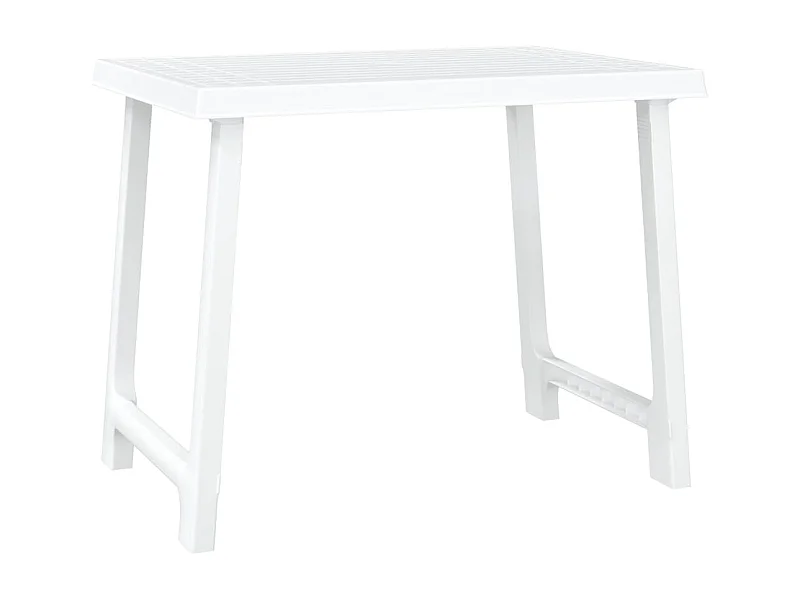 Table de camping blanc 79x56x64 PP aspect de bois