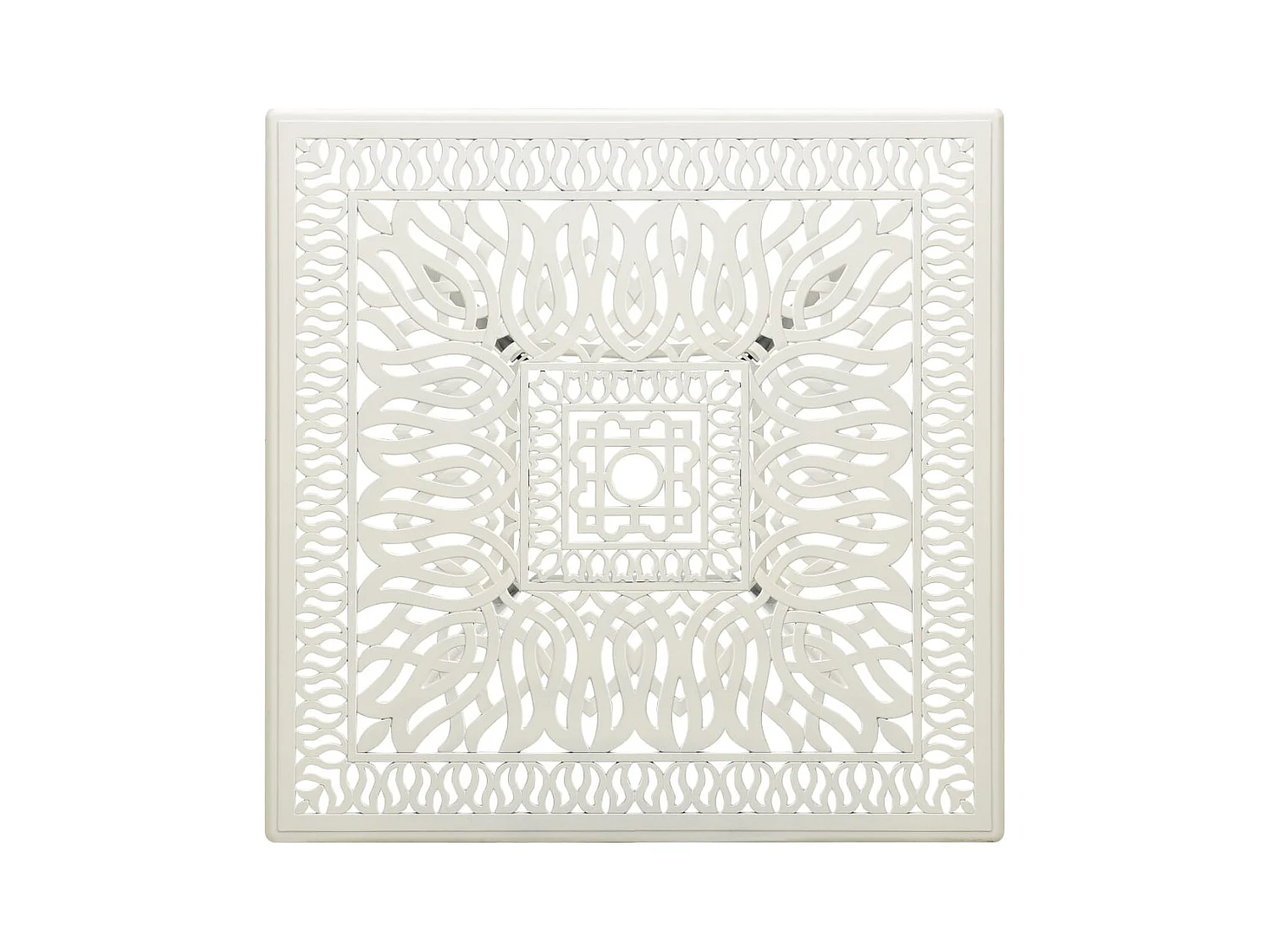 Table de jardin Blanc 90x90x73 Aluminium coulé