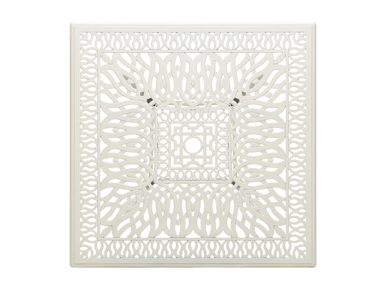 Table de jardin Blanc 90x90x73 Aluminium coulé