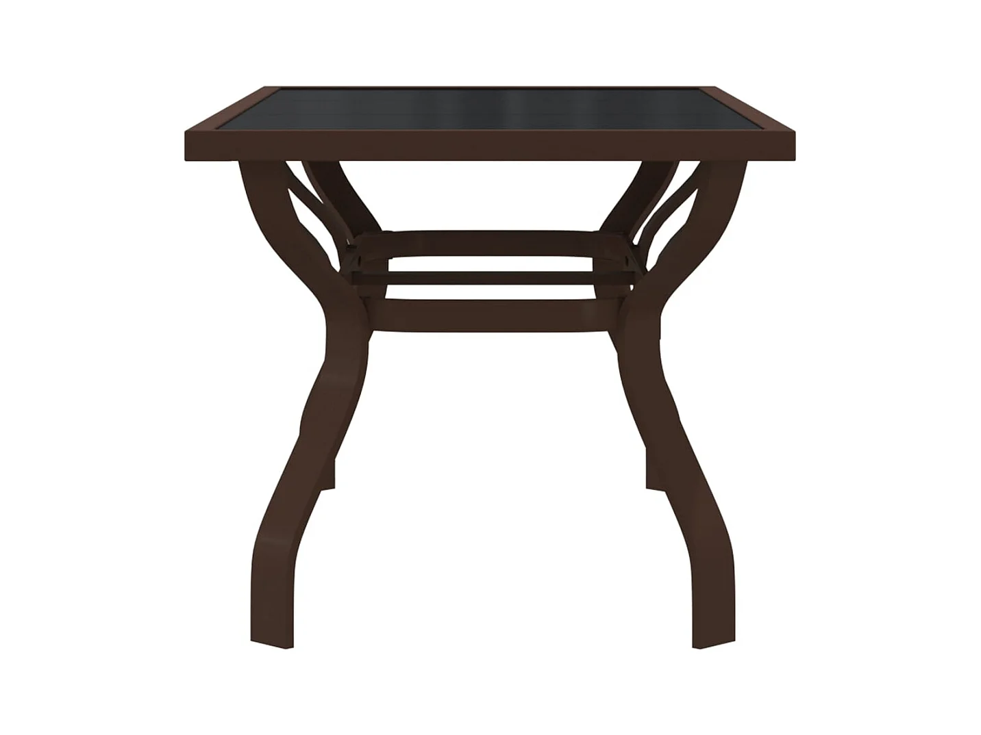Table de jardin Marron et noir 140x70x70 Acier et verre