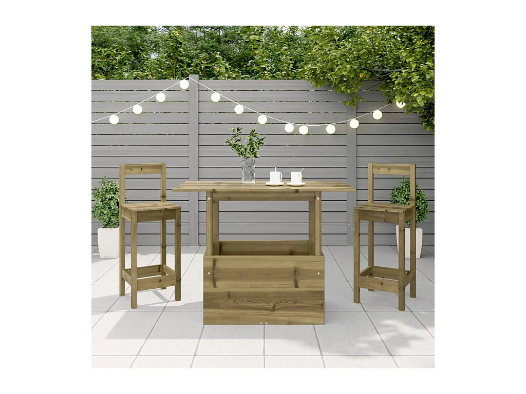 Table de jardin 100x50x75 bois de pin imprégné