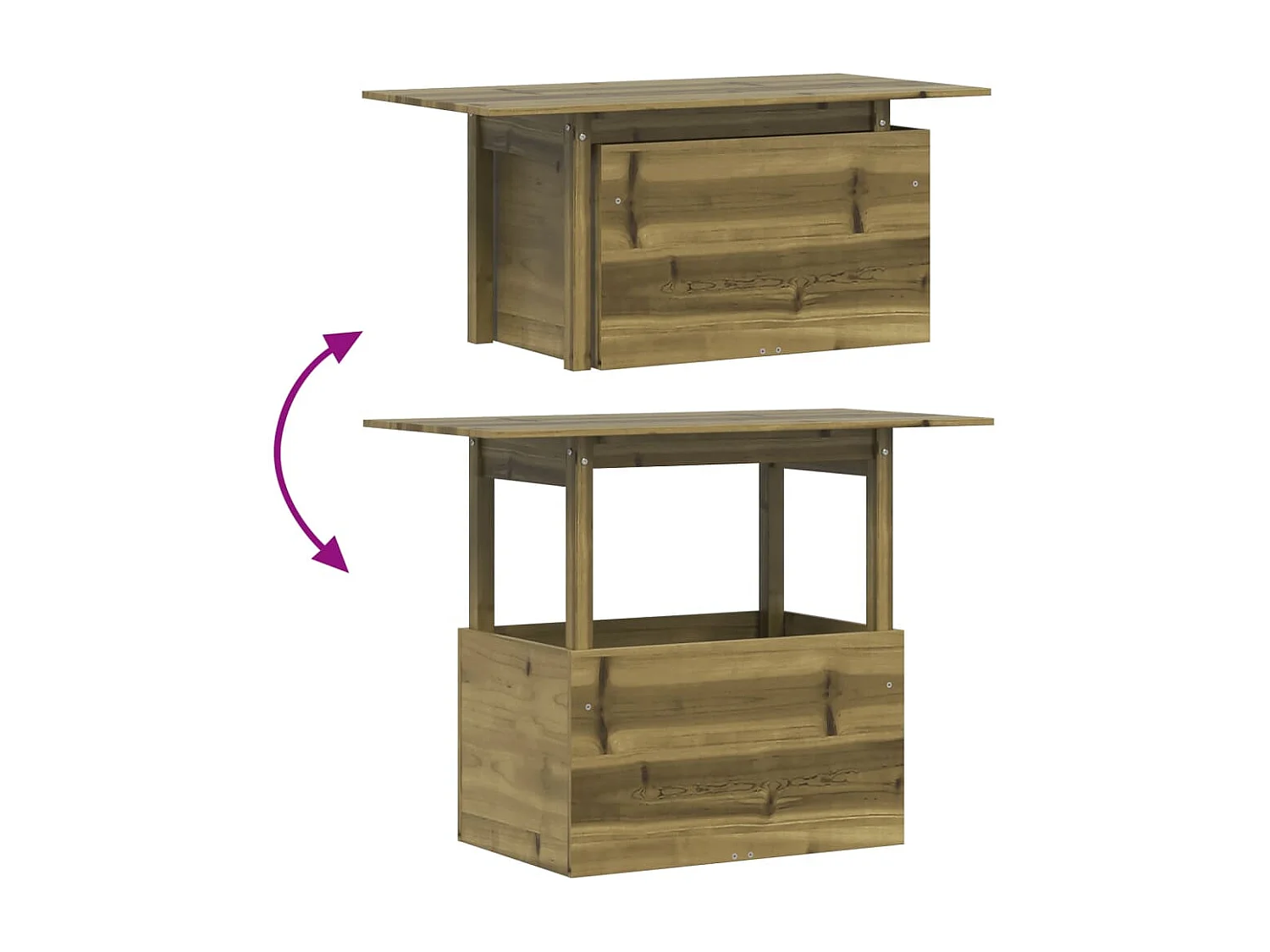 Table de jardin 100x50x75 bois de pin imprégné