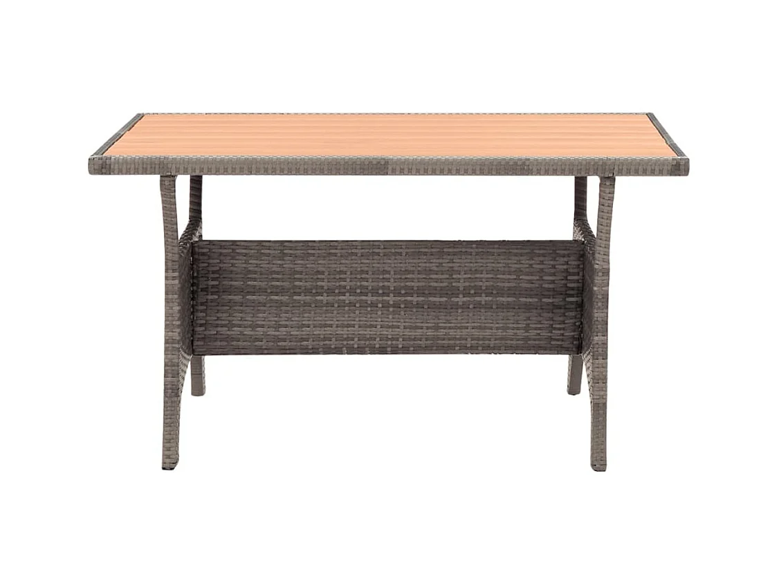 Table de jardin Gris 120x70x66 Résine tressée