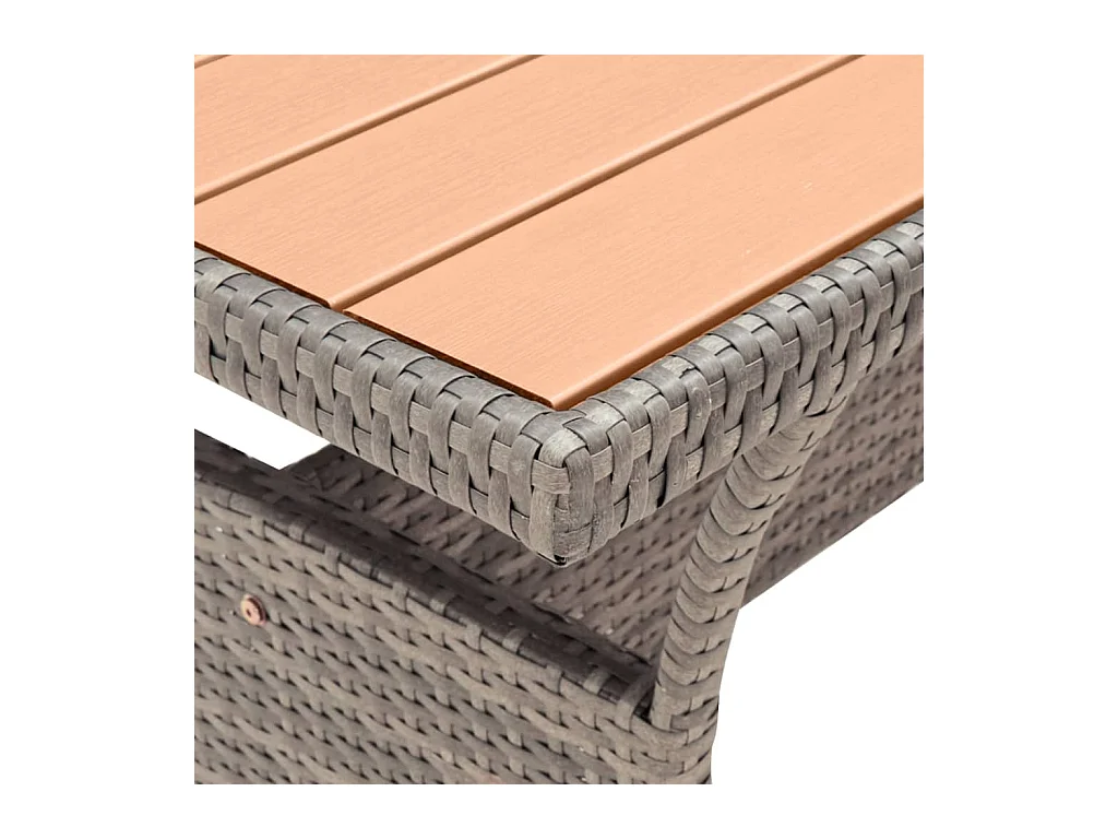 Table de jardin Gris 120x70x66 Résine tressée