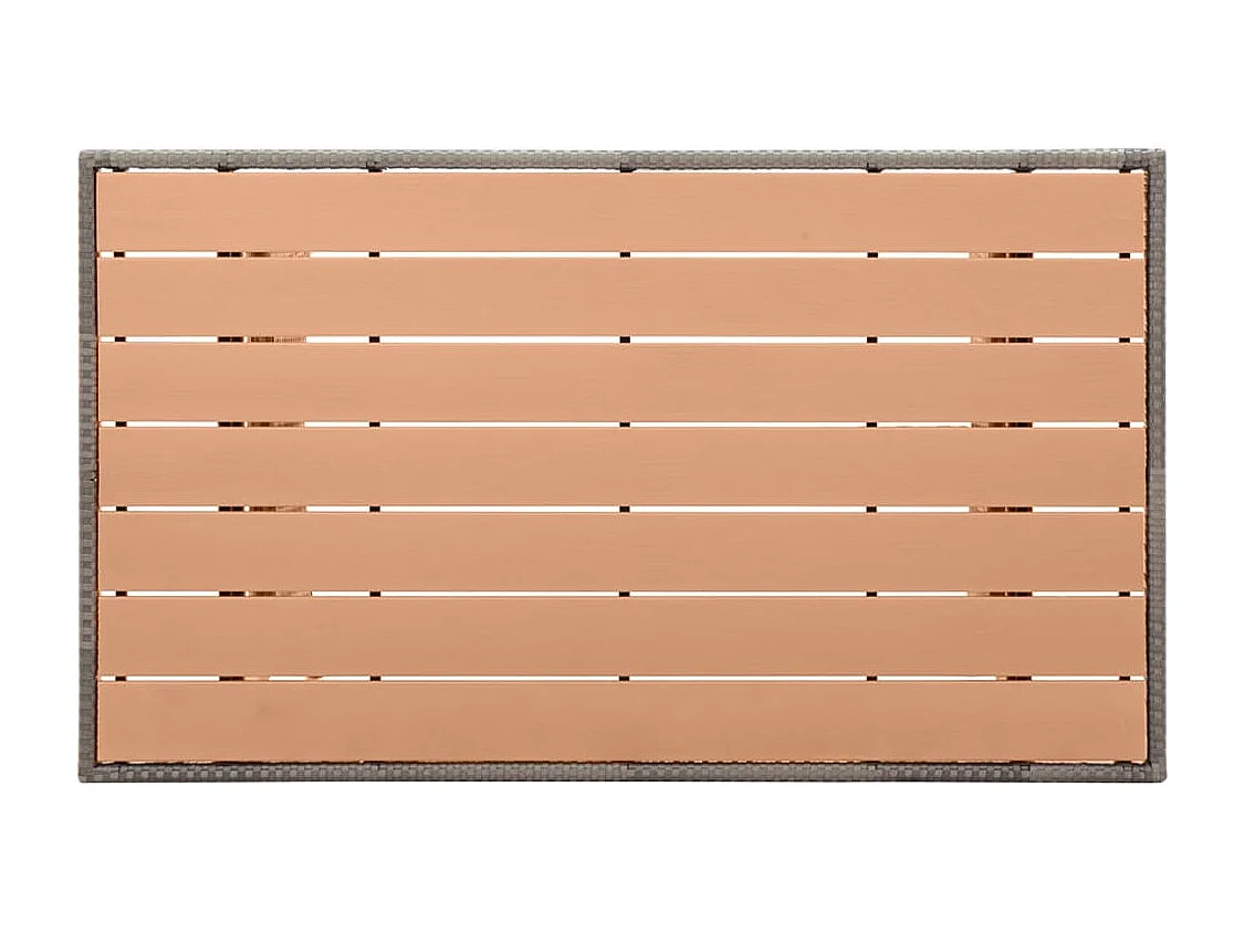 Table de jardin Gris 120x70x66 Résine tressée