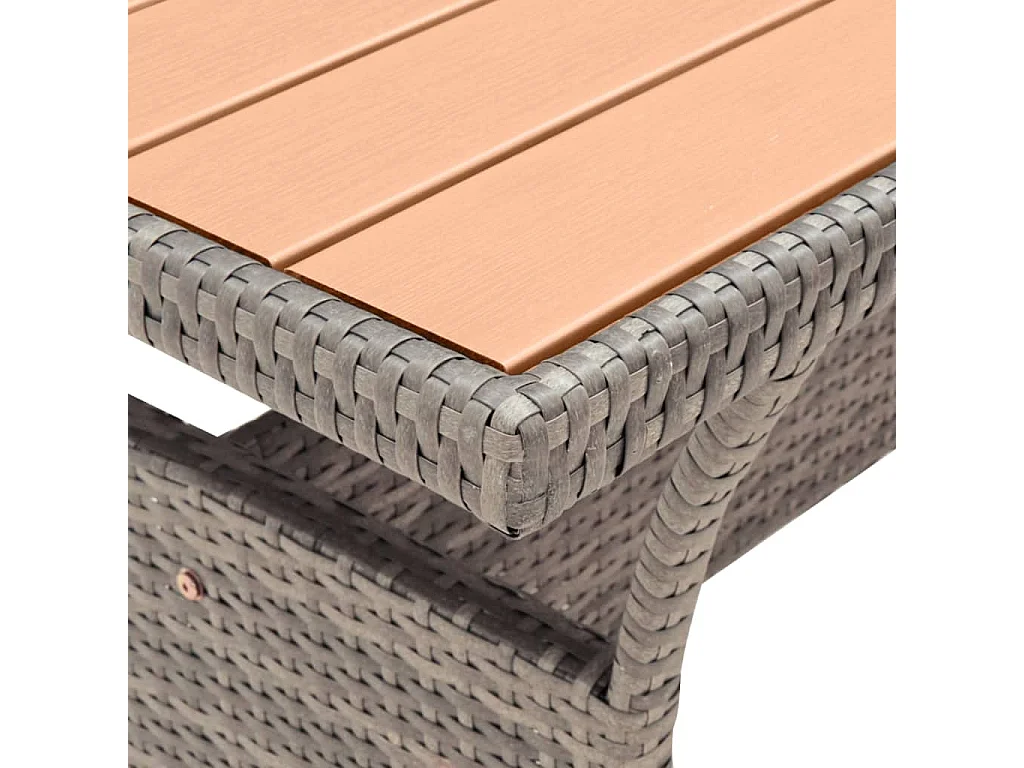 Table de jardin Gris 120x70x66 Résine tressée