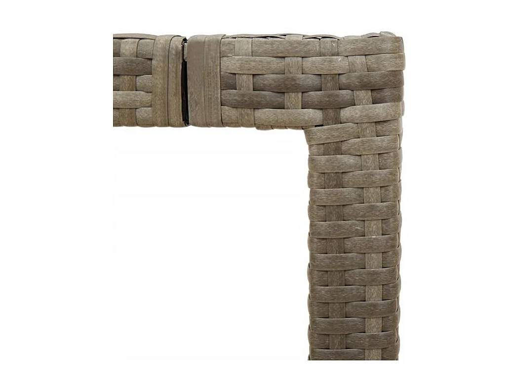 Table de jardin dessus en verre Gris 190x90x75 Résine tressée