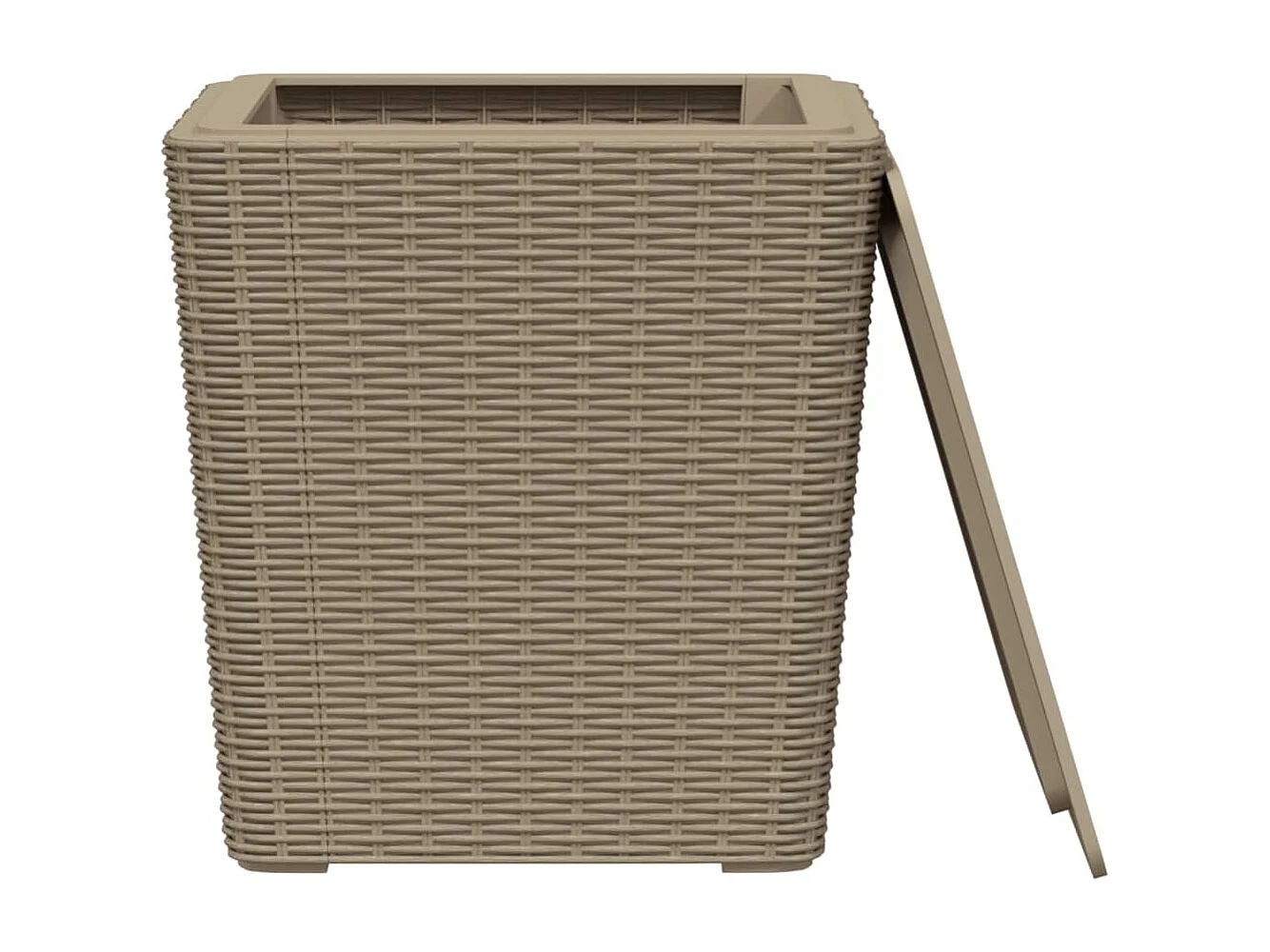 Table de jardin avec couvercle amovible marron clair PP