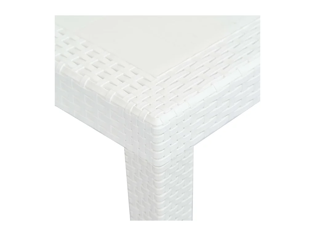 Table de jardin Blanc 220x90x72 Plastique Aspect de rotin