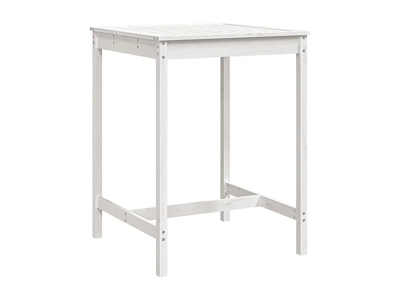 Table de jardin blanc 82,5x82,5x110 bois massif de pin
