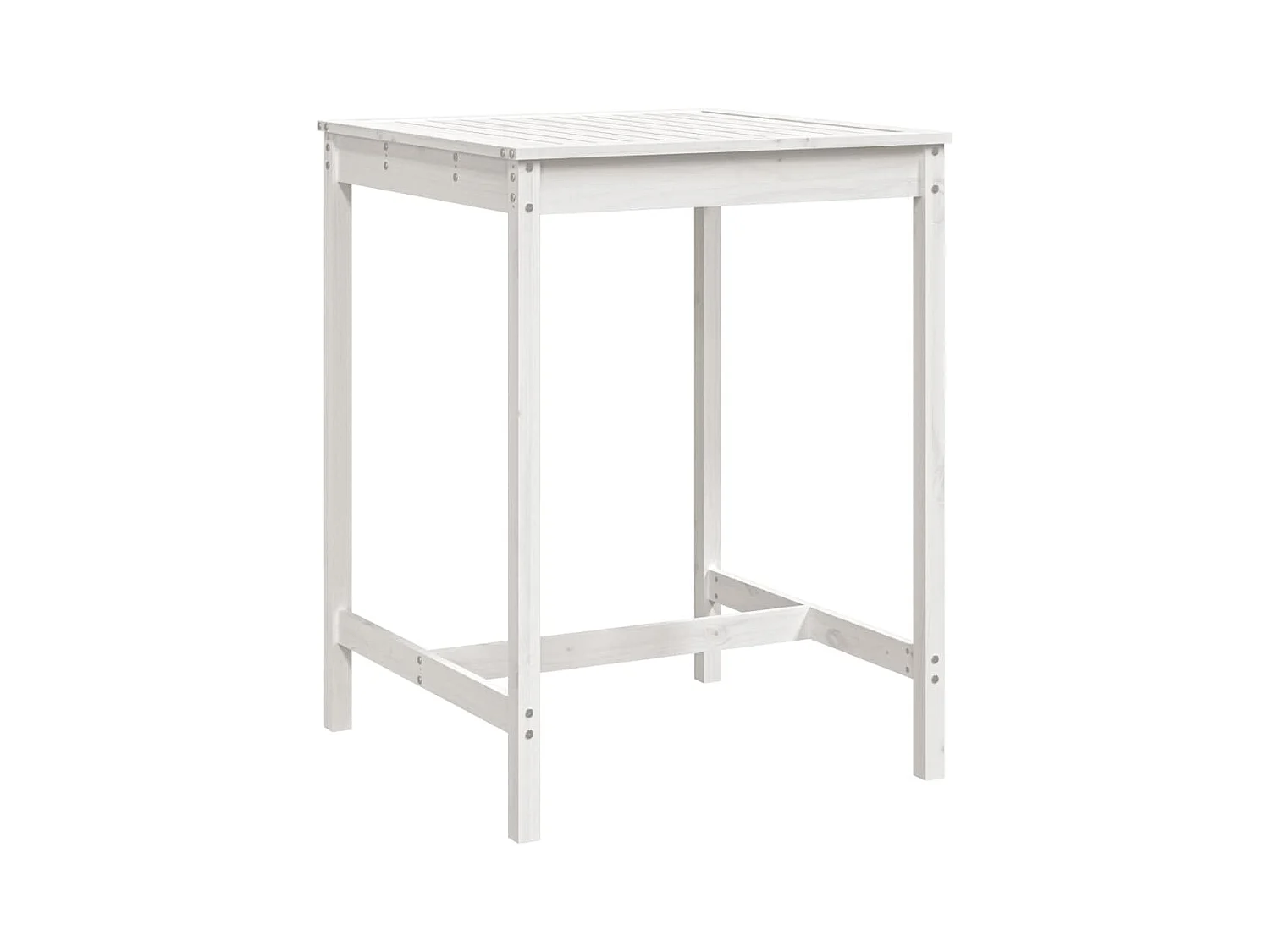 Table de jardin blanc 82,5x82,5x110 bois massif de pin