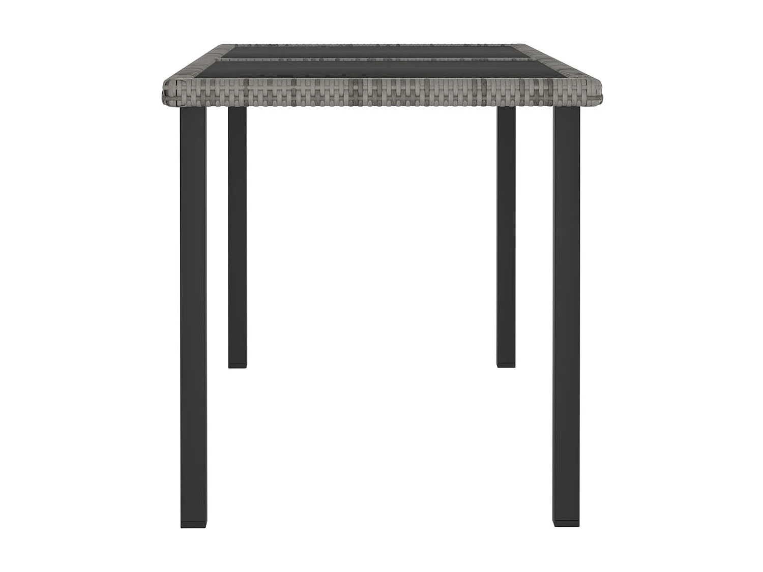 Table à dîner de jardin Gris 140x70x73 Résine tressée