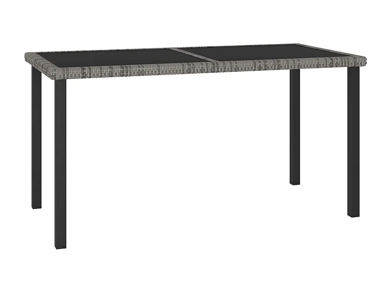 Table à dîner de jardin Gris 140x70x73 Résine tressée