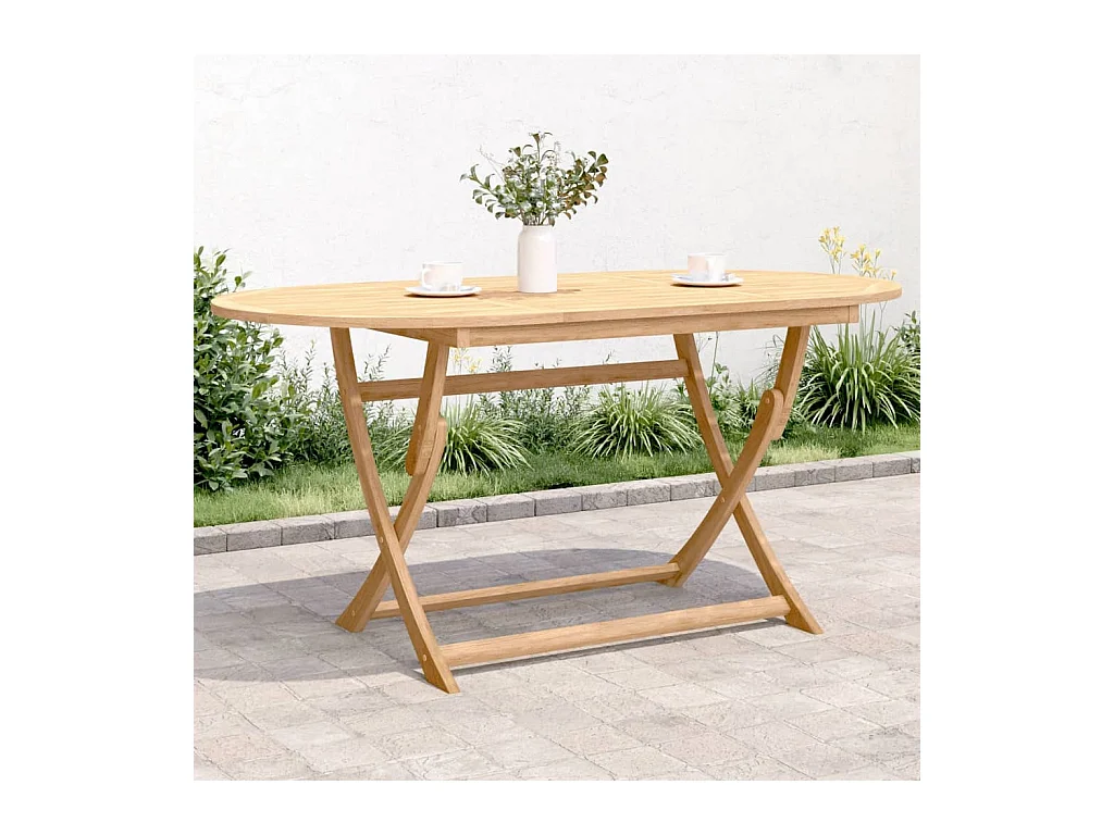 Table pliable de jardin 160x85x75 bois d'acacia solide