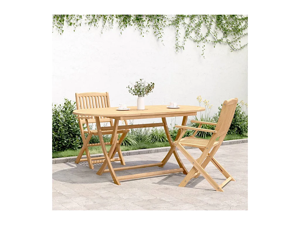 Table pliable de jardin 160x85x75 bois d'acacia solide