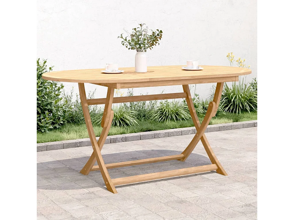 Table pliable de jardin 160x85x75 bois d'acacia solide