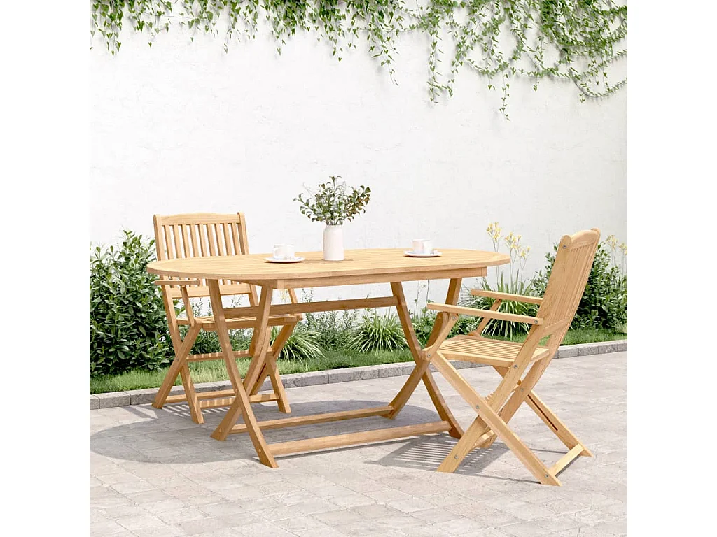 Table pliable de jardin 160x85x75 bois d'acacia solide