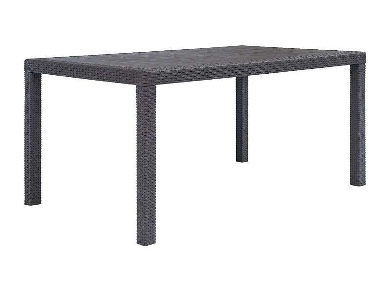 Table de jardin Marron 150x90x72 Plastique Aspect de rotin