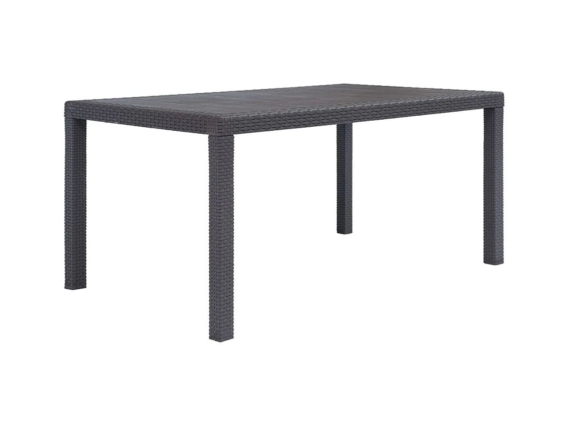 Table de jardin Marron 150x90x72 Plastique Aspect de rotin