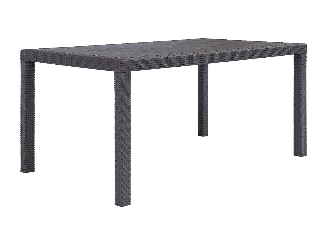 Table de jardin Marron 150x90x72 Plastique Aspect de rotin