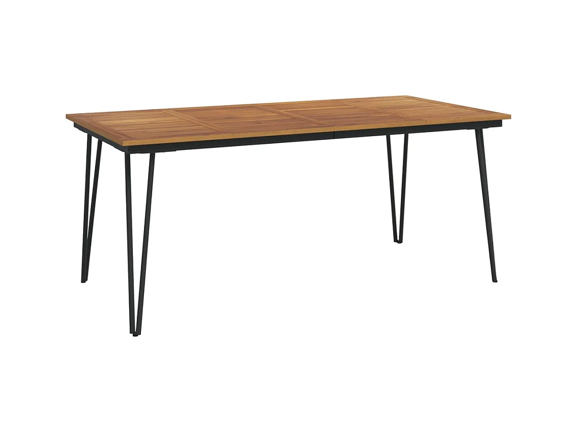 Table de jardin avec pieds épingle à cheveux 180x90x75 acacia