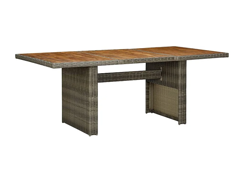 Table de jardin Marron Résine tressée et bois d'acacia massif