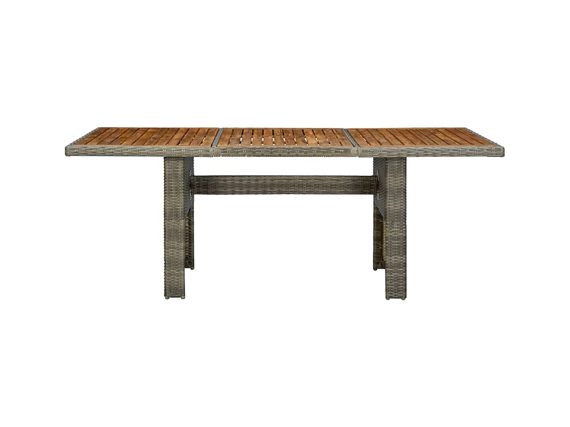 Table de jardin Marron Résine tressée et bois d'acacia massif