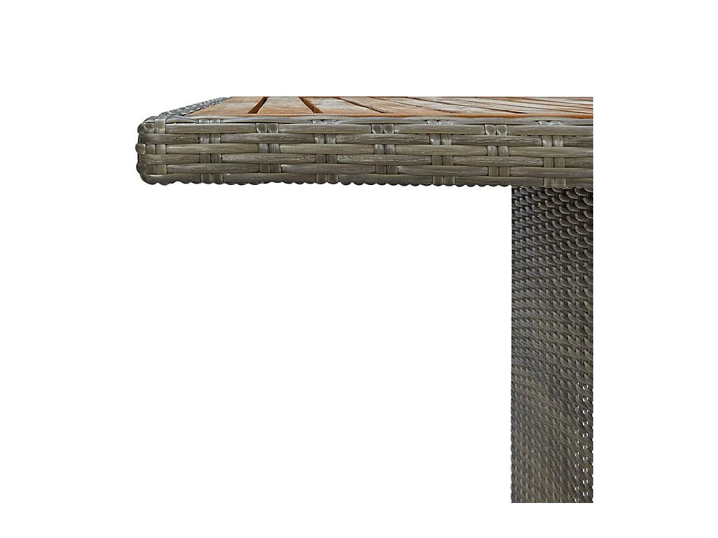 Table de jardin Marron Résine tressée et bois d'acacia massif