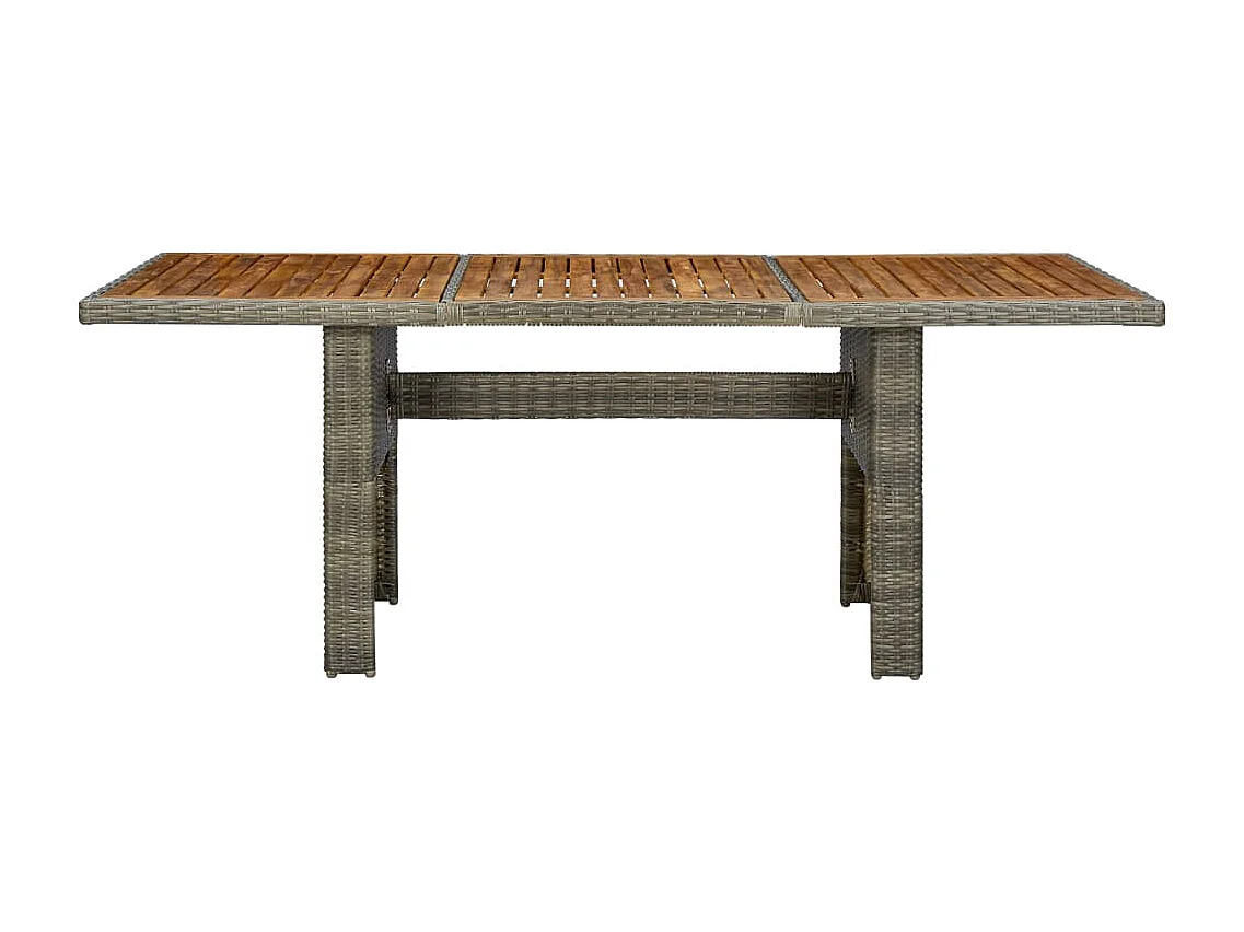 Table de jardin Marron Résine tressée et bois d'acacia massif