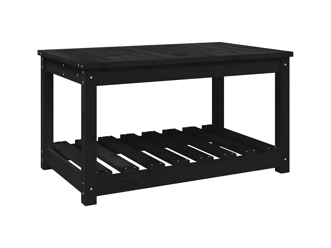 Table de jardin noir 82,5x50,5x45 bois massif de pin