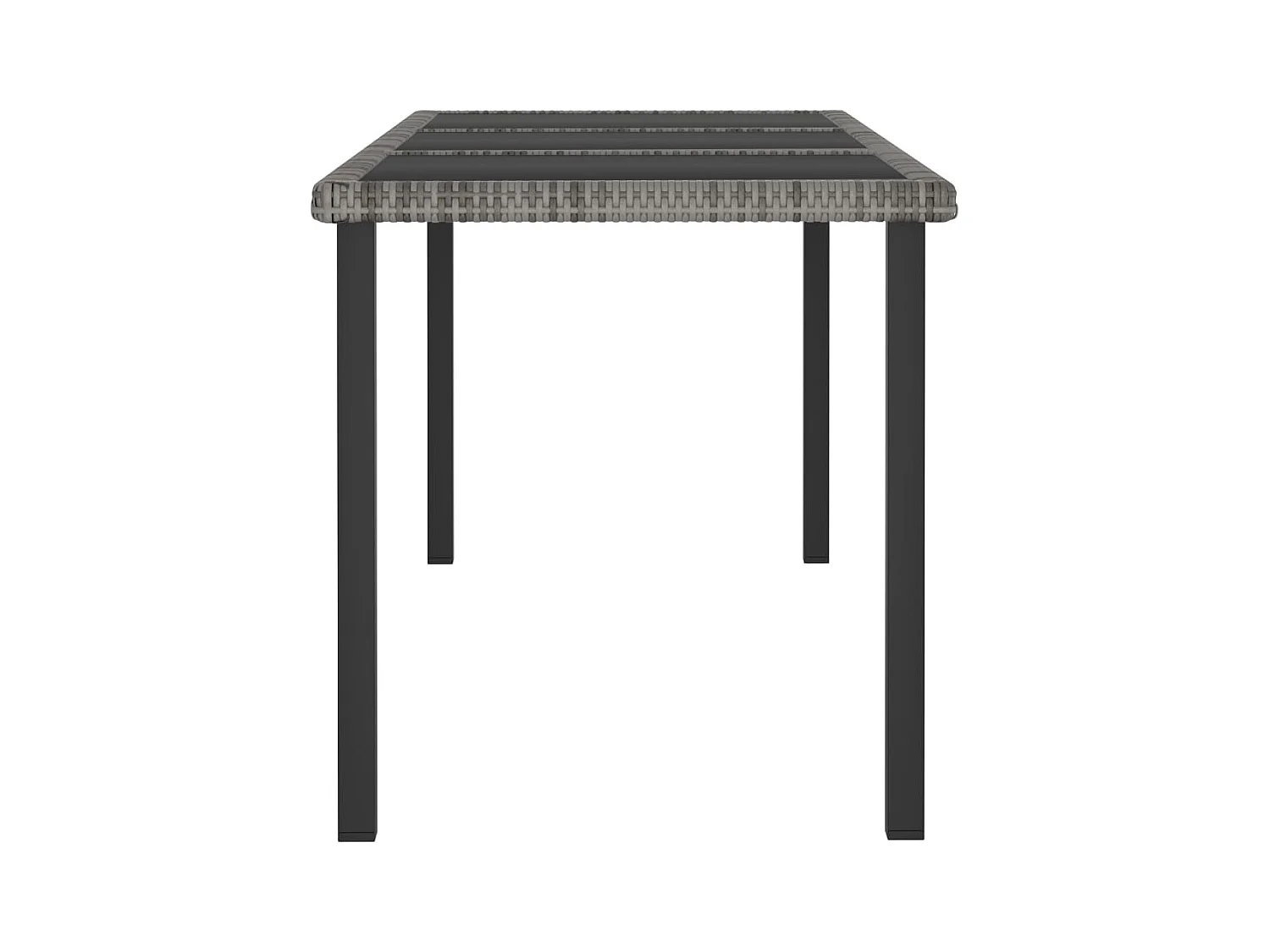 Table à dîner de jardin Gris 180x70x73 Résine tressée