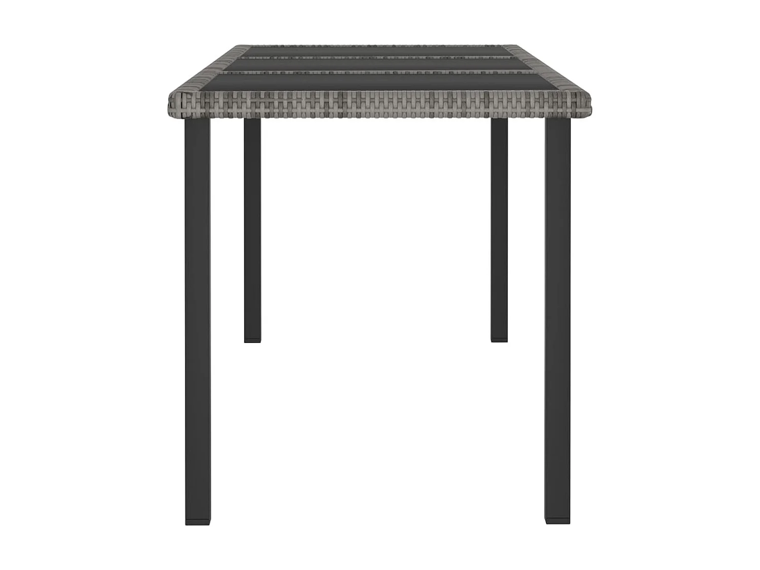 Table à dîner de jardin Gris 180x70x73 Résine tressée